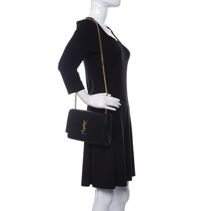 Saint Laurent Grain De Poudre Medium Classic Monogram Kate Satchel Black 2 of 11