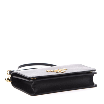 Prada Saffiano Lux Crossbody Bag Black 4 of 9