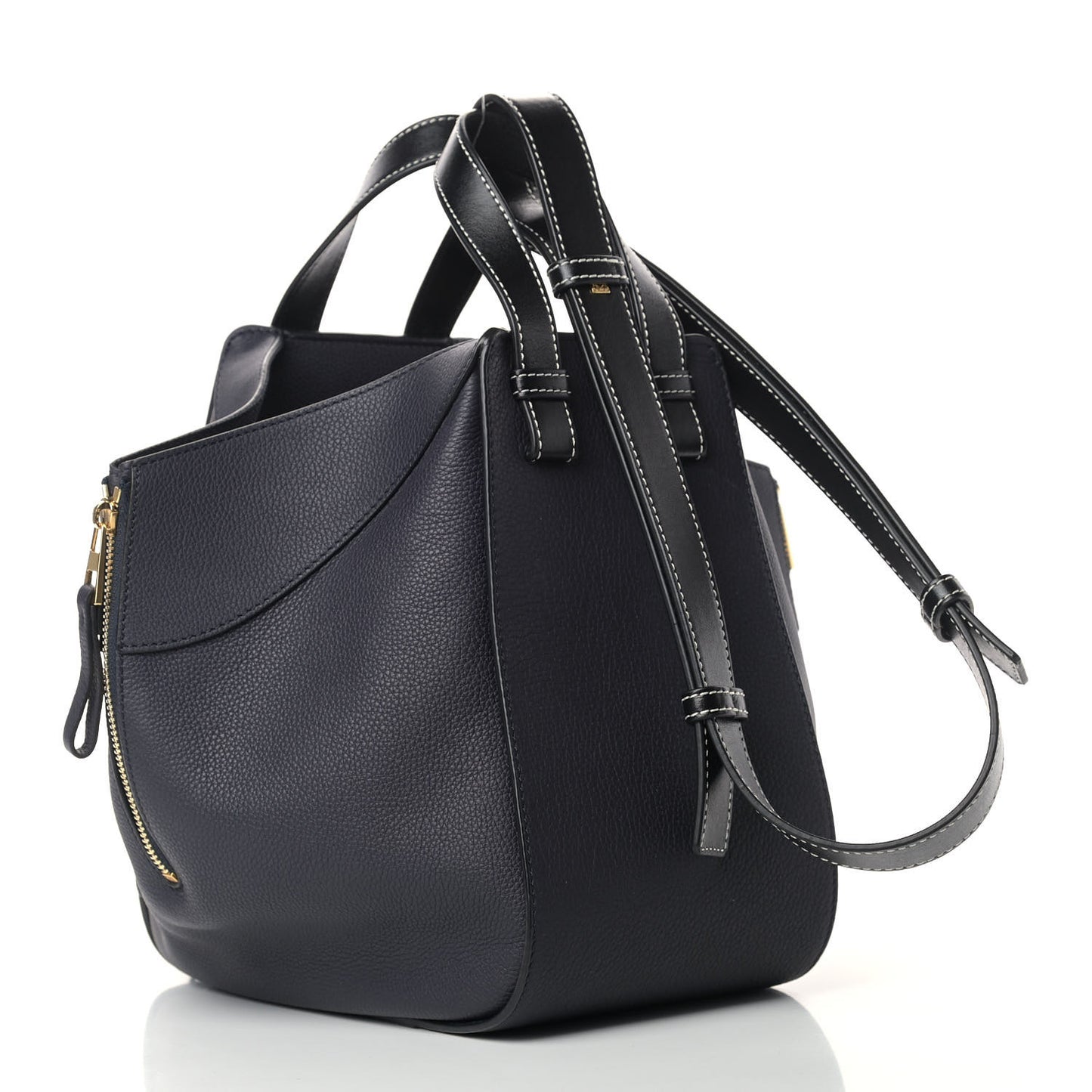 Calfskin Small Hammock Shoulder Bag Midnight Blue Black
