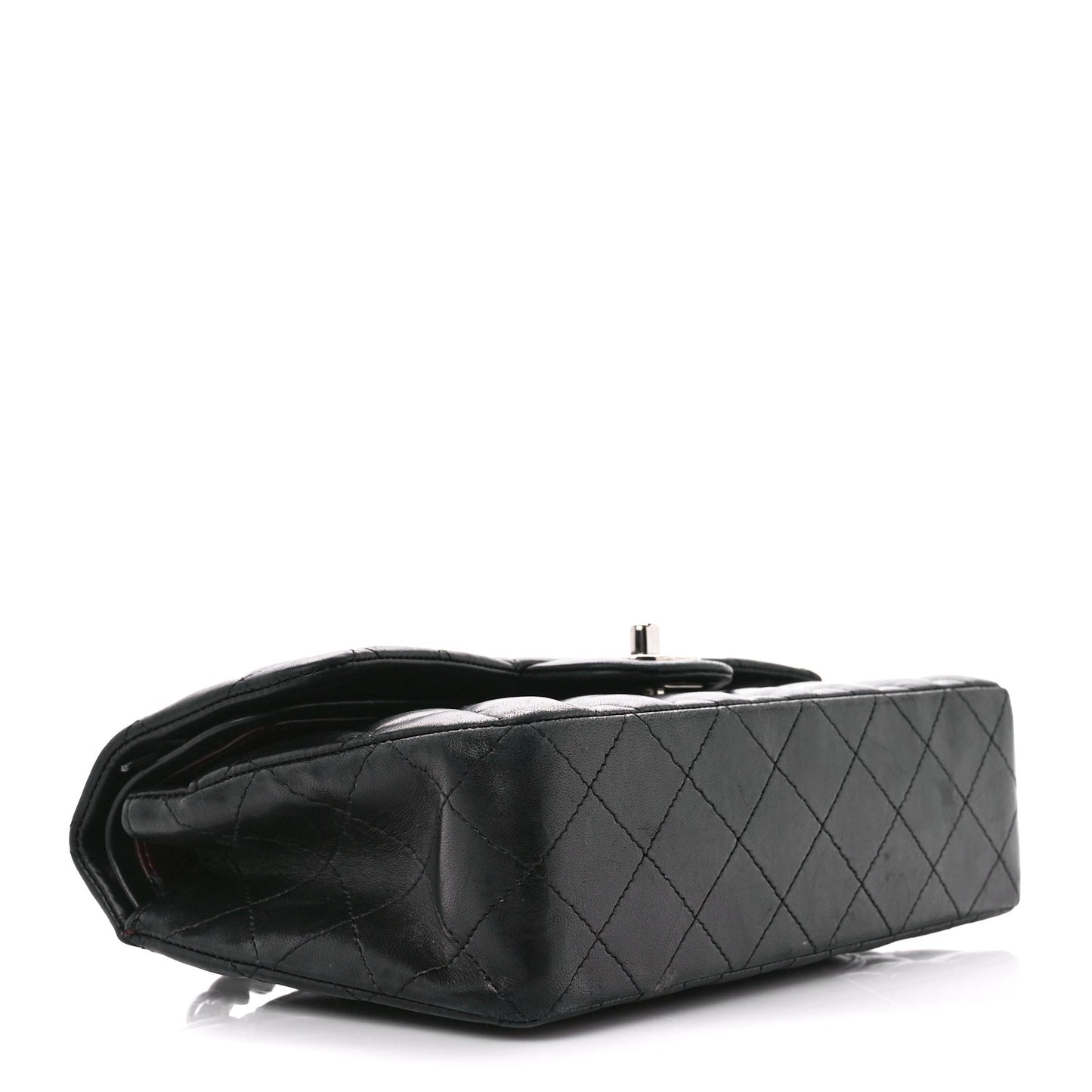 Lambskin Quilted Small Double Flap Black