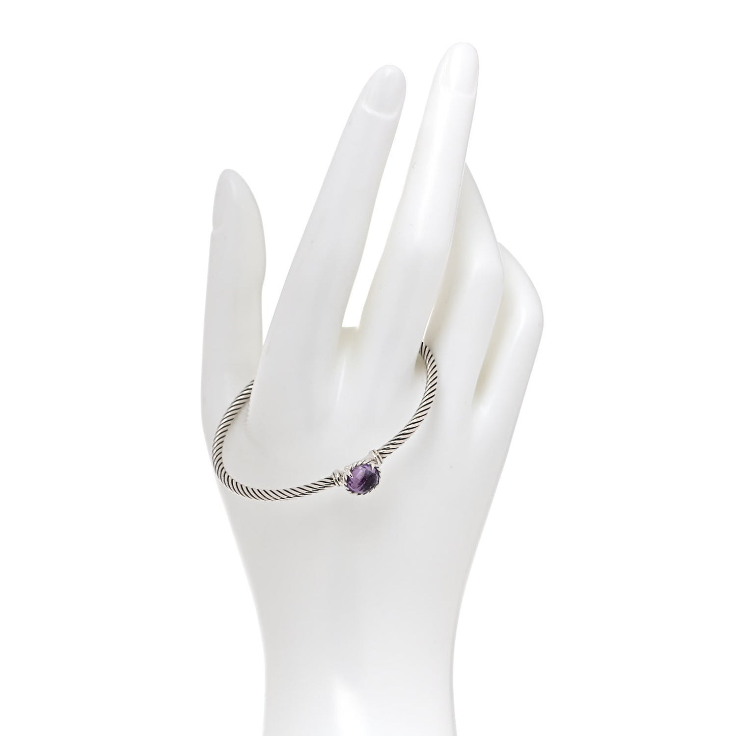 Sterling Silver Amethyst 3mm Chatelaine Bracelet