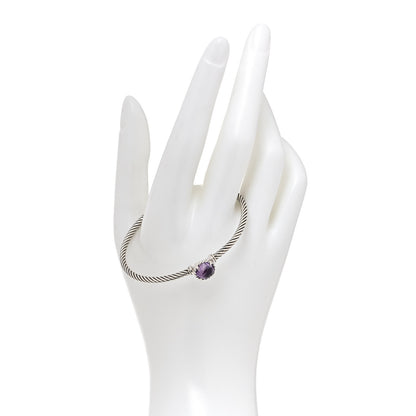 David Yurman Sterling Silver Amethyst 3mm Chatelaine Bracelet 2 of 5