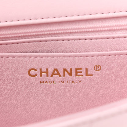 Chanel Lambskin Quilted Mini Top Handle Rectangular Flap Light Pink 6 of 11