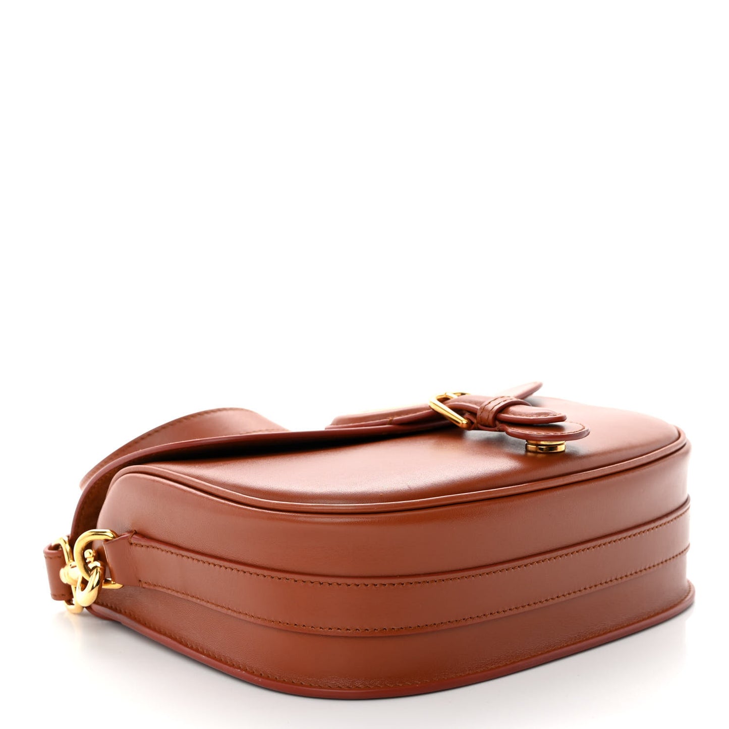 Box Calfskin Medium Bobby Flap Dark Tan