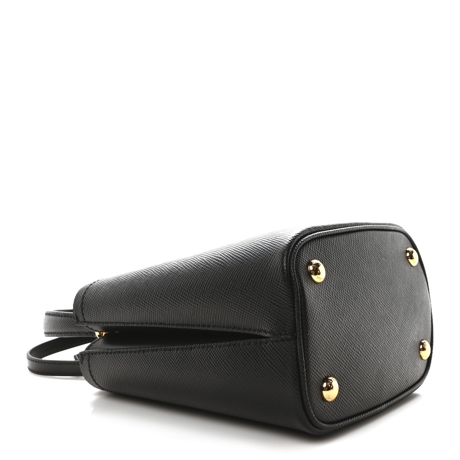 Prada Saffiano Cuir Small Panier Bucket Bag Black Fuoco 4 of 9