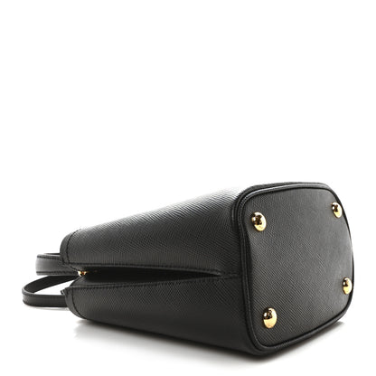 Prada Saffiano Cuir Small Panier Bucket Bag Black Fuoco 4 of 9