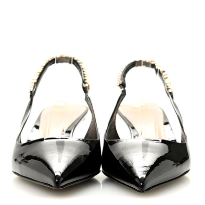 Gucci Patent Signoria 35mm Slingback Pumps 37 Black 3 of 10