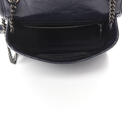 Saint Laurent Crinkled Calfskin Matelasse Monogram Niki Chain Wallet Deep Marine 5 of 10