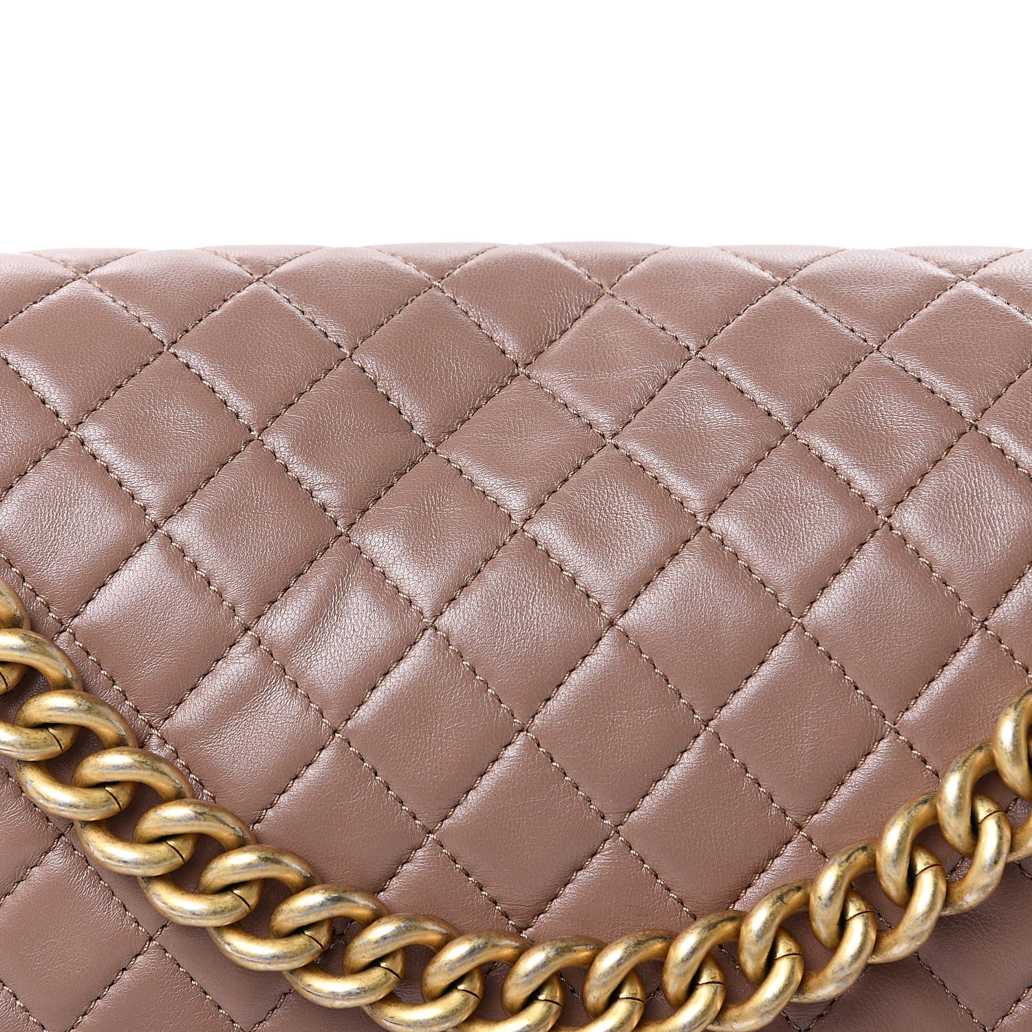Chanel Lambskin Quilted Medium Boy Flap Dark Beige 12 of 17