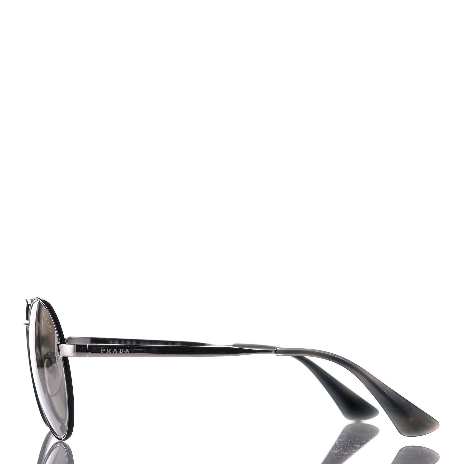 Prada Round Sunglasses SPR 51S Black Silver 3 of 7