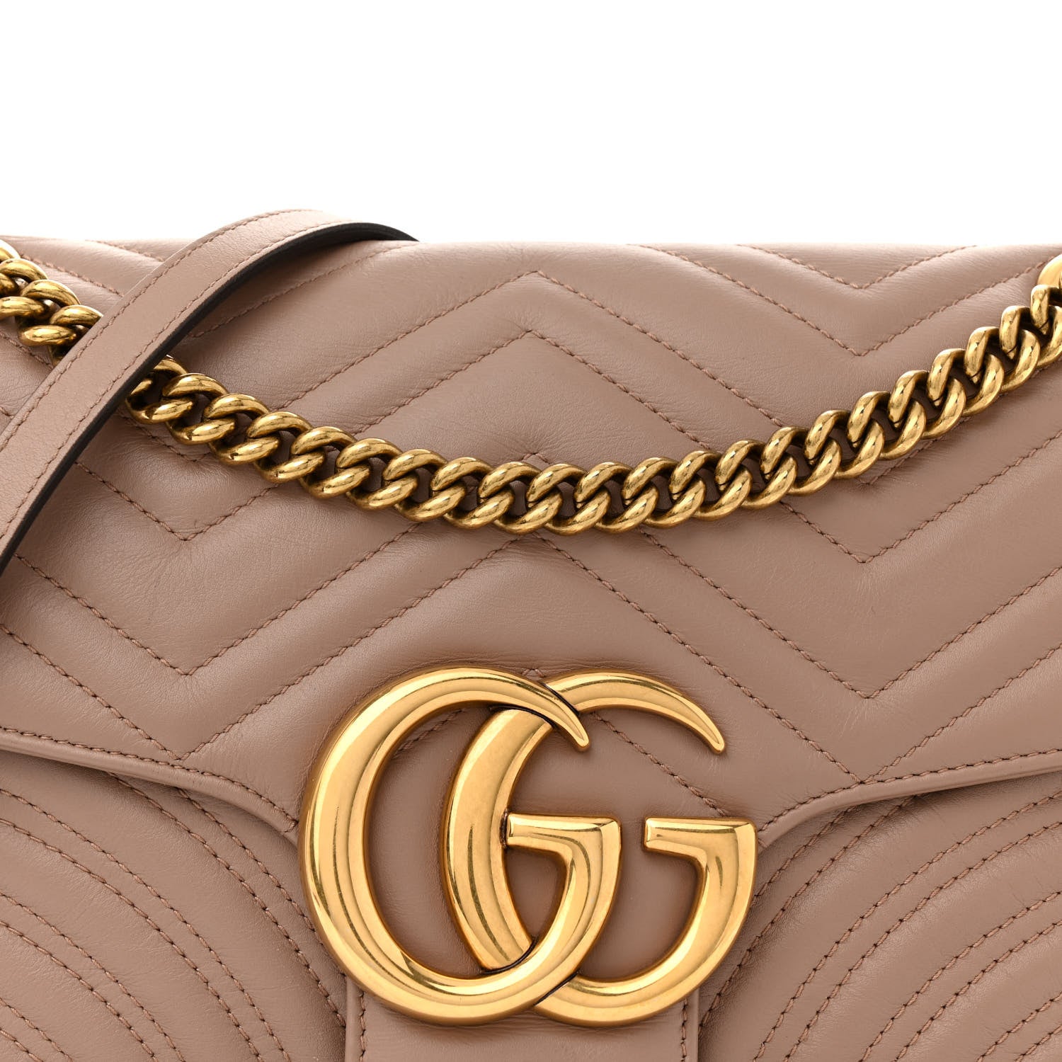 Gucci Calfskin Matelasse Medium GG Marmont Shoulder Bag Porcelain Rose 8 of 11
