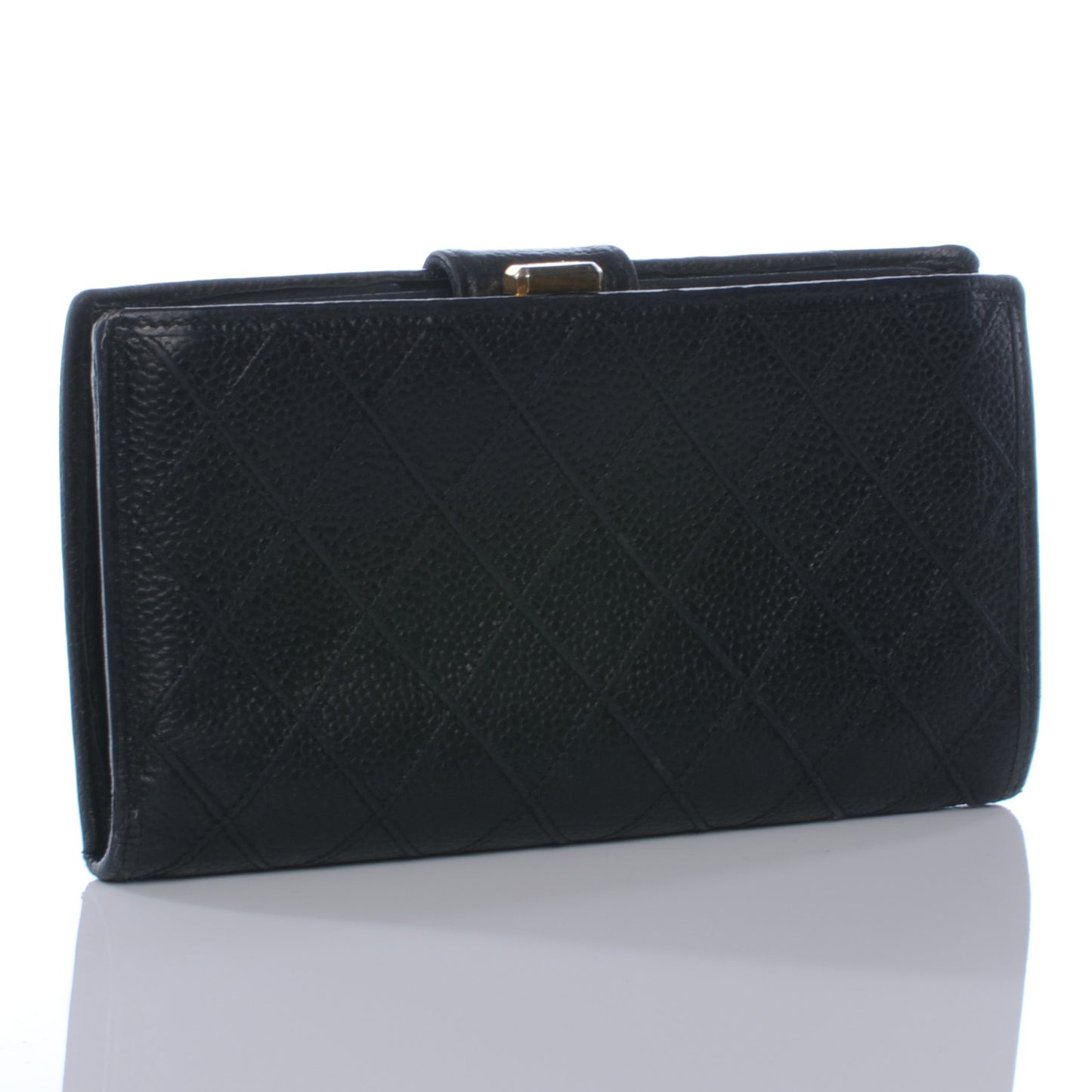 Caviar Diamond Stitch Wallet Black