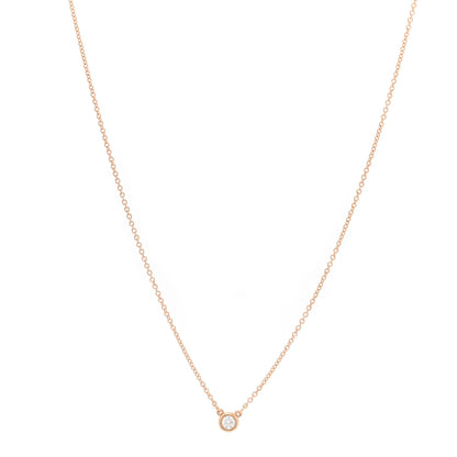 Tiffany 18K Rose Gold Diamond .07ct Elsa Peretti Diamonds by the Yard Pendant Necklace 1 of 4