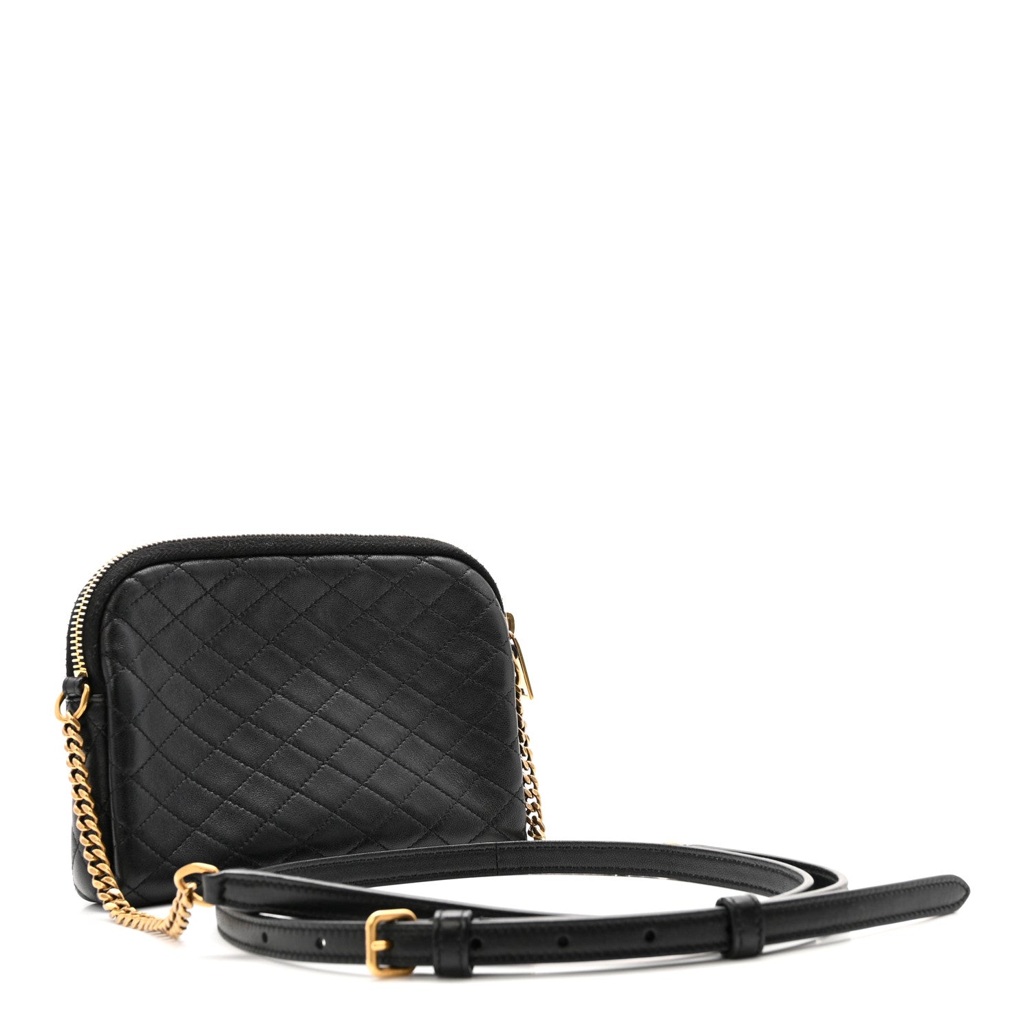 Saint Laurent Lambskin Quilted Gaby Zipped Pouch Black 3 of 14