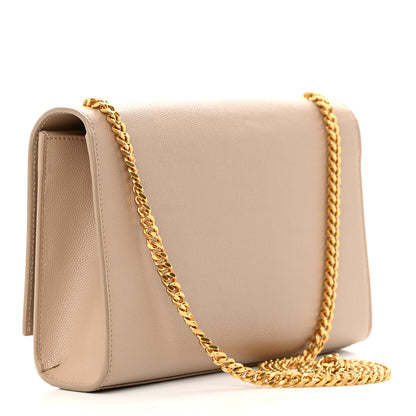 Saint Laurent Grain De Poudre Medium Monogram Kate Satchel Dark Beige 3 of 14