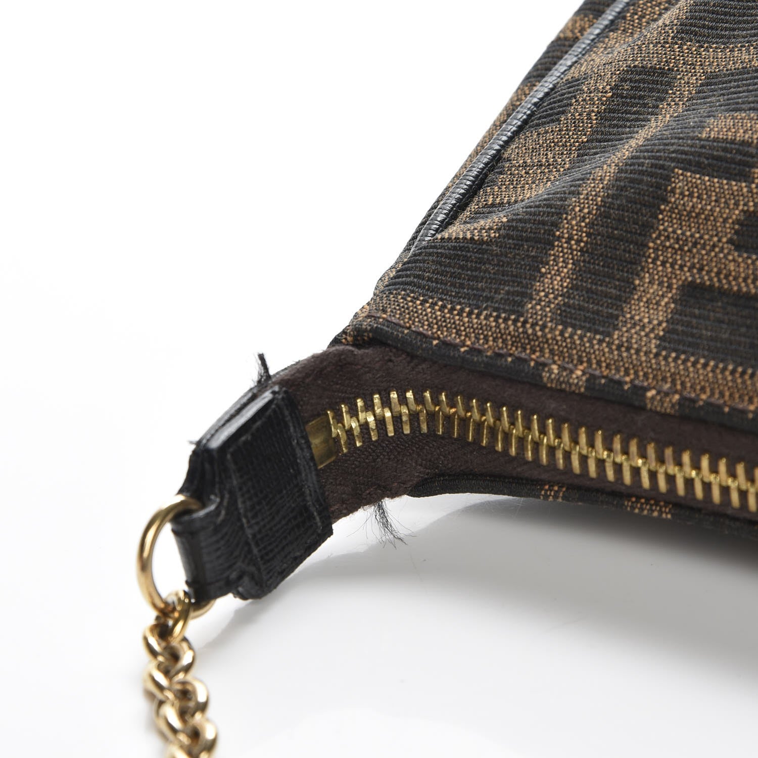 Fendi Zucca Vitello Elite Pochette Tobacco 9 of 10