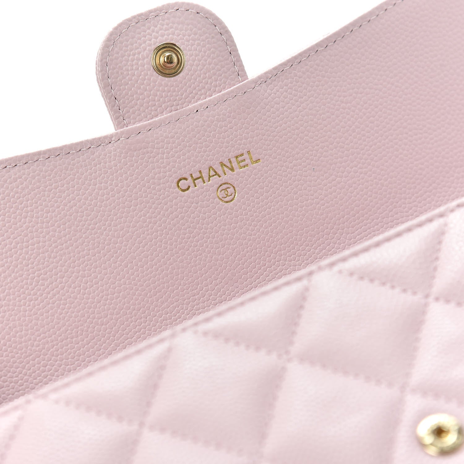 Chanel Caviar Quilted Large Gusset Flap Wallet Light Pink 5 of 8