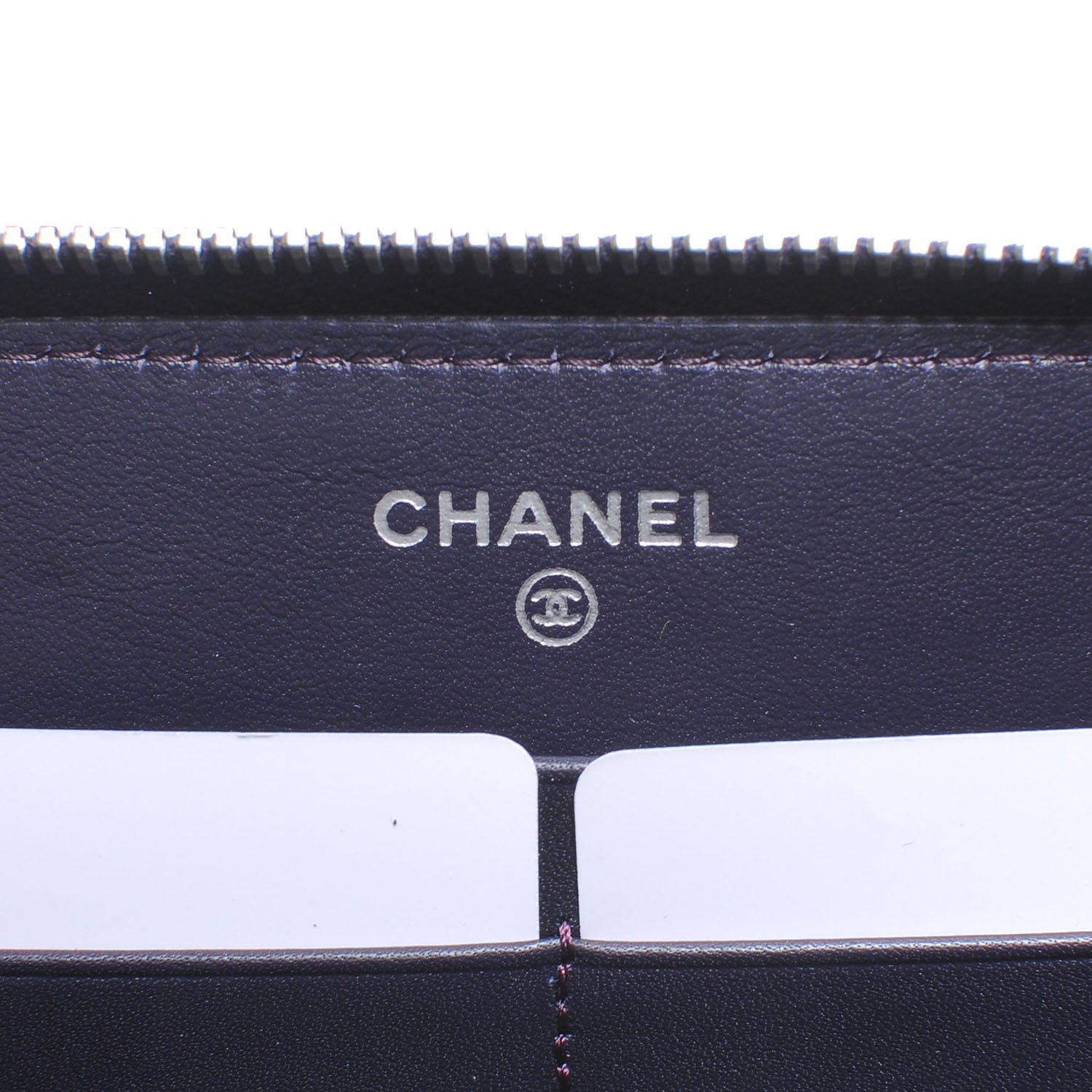Chanel Patent Quilted Large Zip Around Wallet Purple 6 of 7