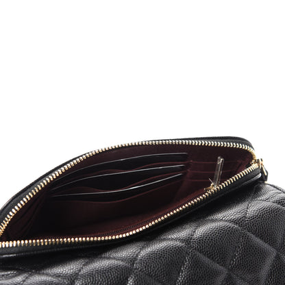 Chanel Caviar Quilted Flap Phone Holder With Chain Black 6 of 13