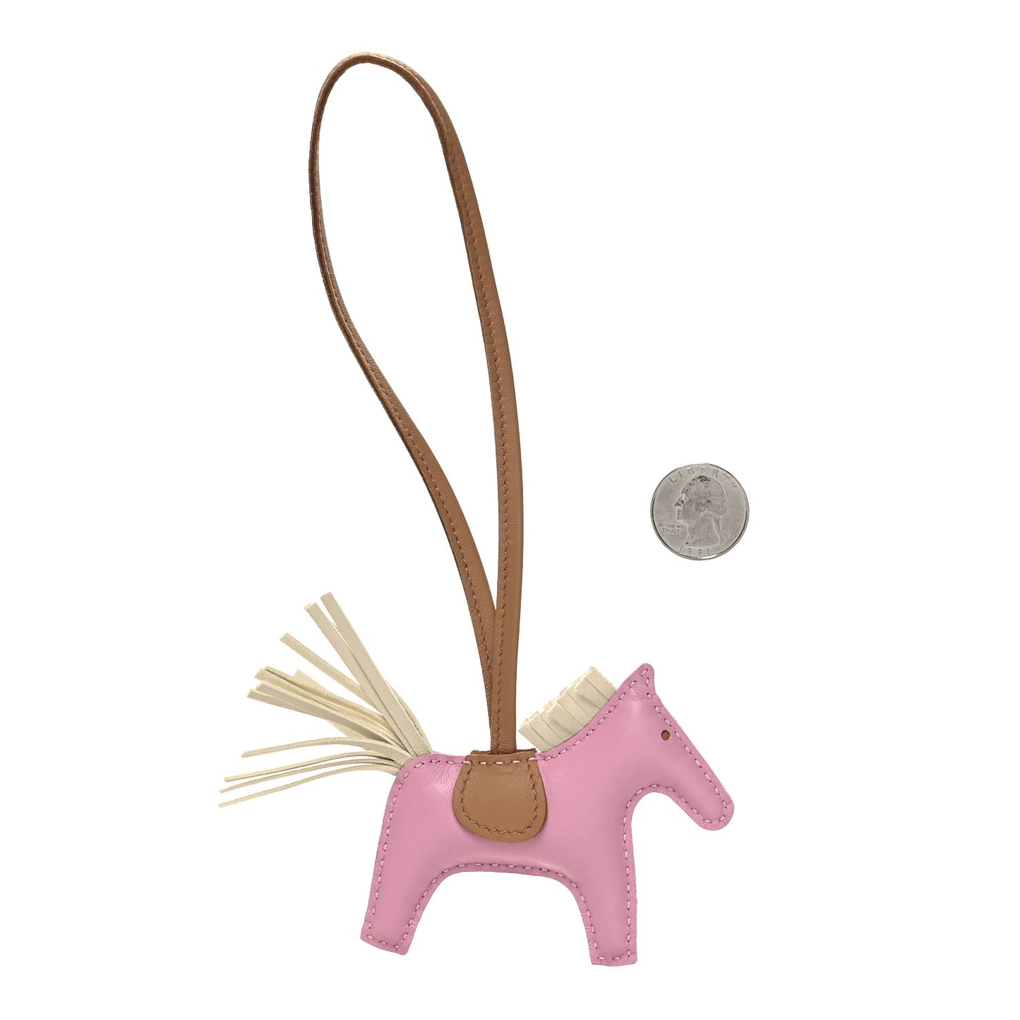 Milo Lambskin Grigri Rodeo Horse Bag Charm PM Mauve Sylvestre Craie Chai