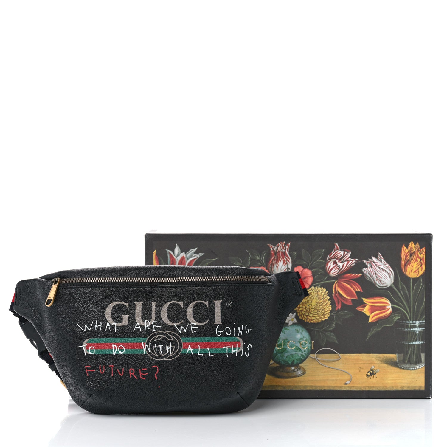 Gucci Grained Calfskin Coco Capitan Logo Belt Bag Black 11 of 11