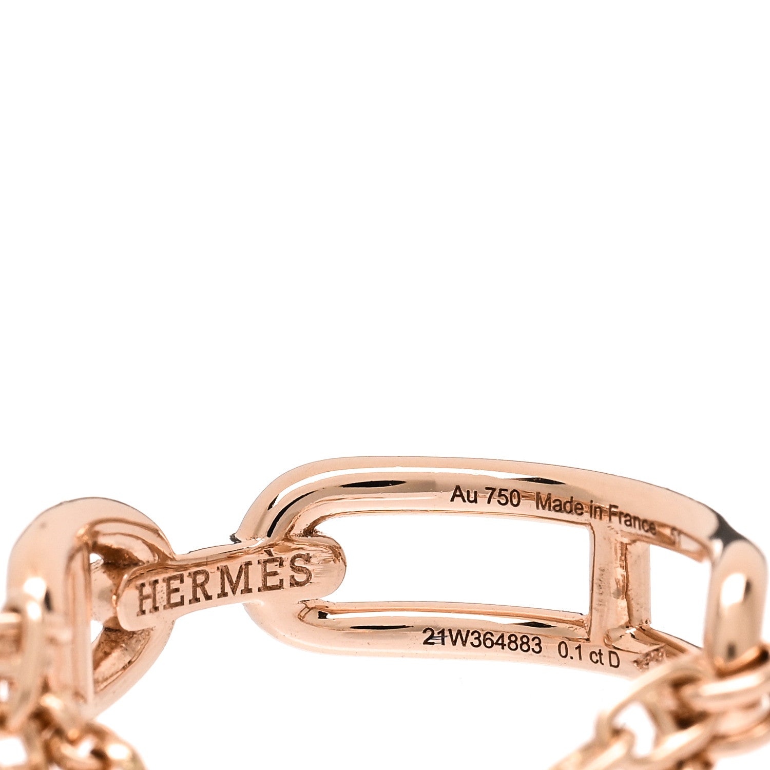 Hermes 18K Rose Gold Diamond PM Chaine d'Ancre Chaos Ring 51 5.75 4 of 5