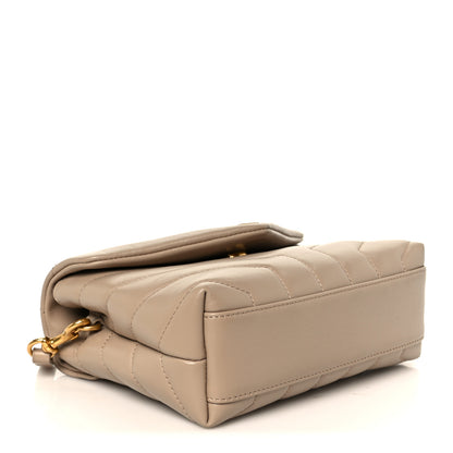 Saint Laurent Calfskin Y Quilted Monogram Toy Loulou Crossbody Bag Dark Beige 4 of 11