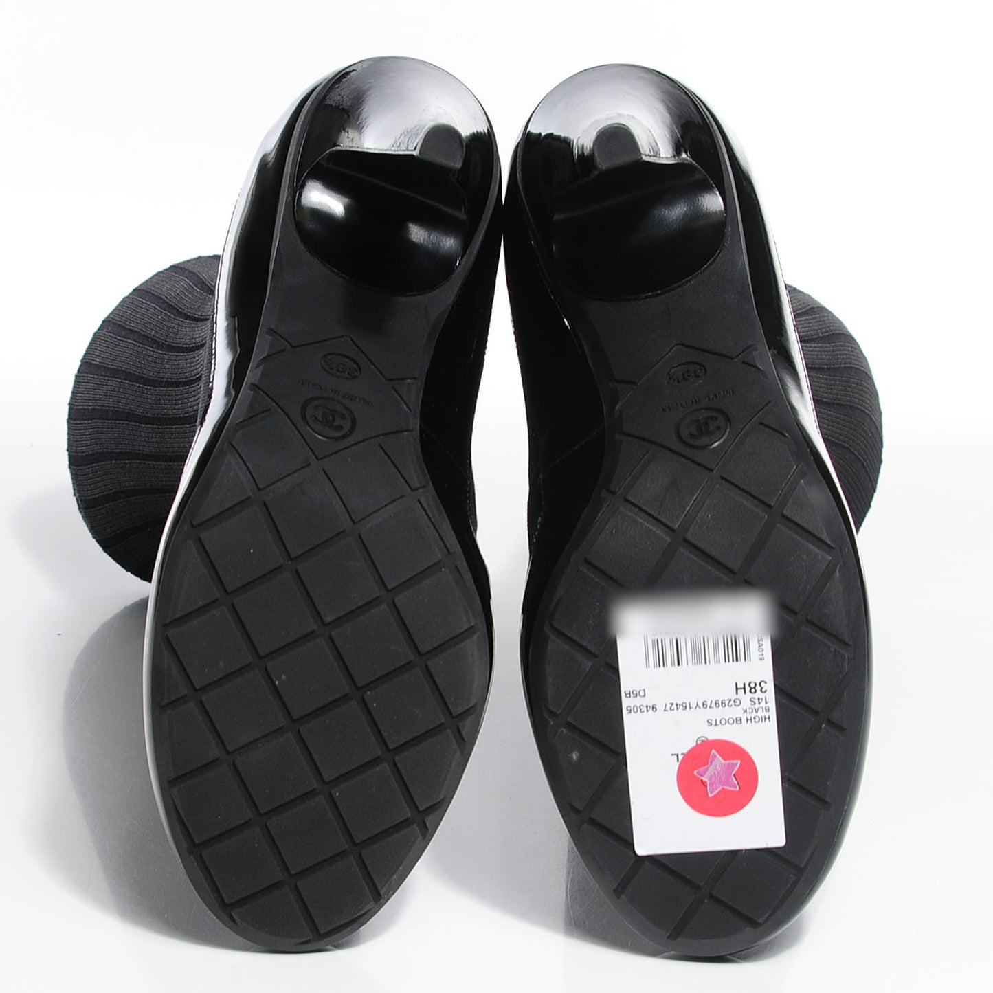 Patent Sock Boots 38.5 Black