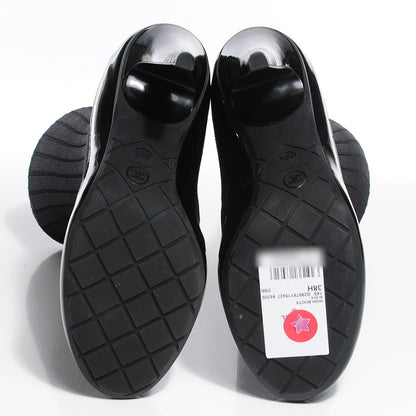 Chanel Patent Sock Boots 38.5 Black 5 of 6