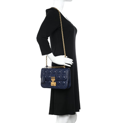 Christian Dior Lambskin Cannage Large Dioraddict Flap Bag Indigo Blue 2 of 13
