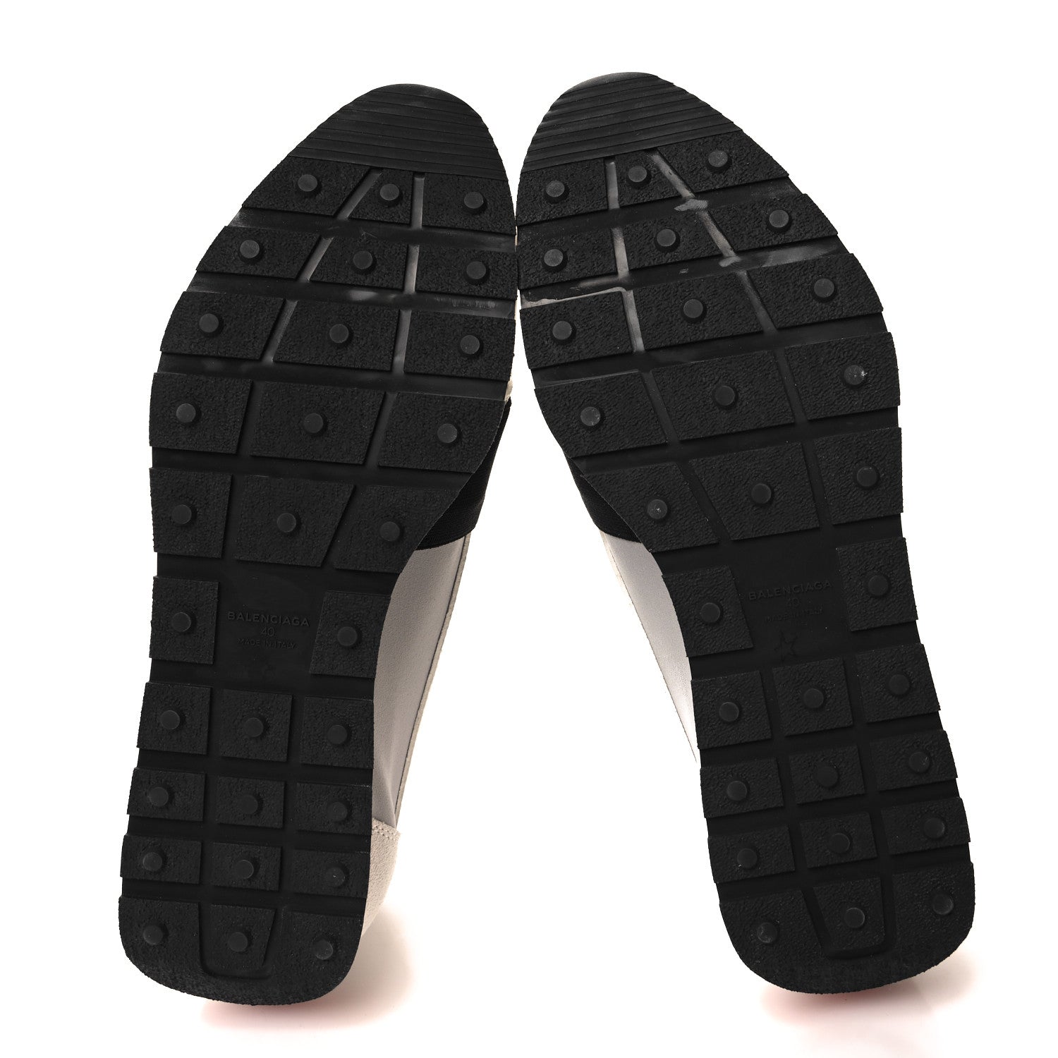 Balenciaga Mesh Calfskin Neoprene Suede Womens Race Runner Sneakers 40 White Black Grey 6 of 8