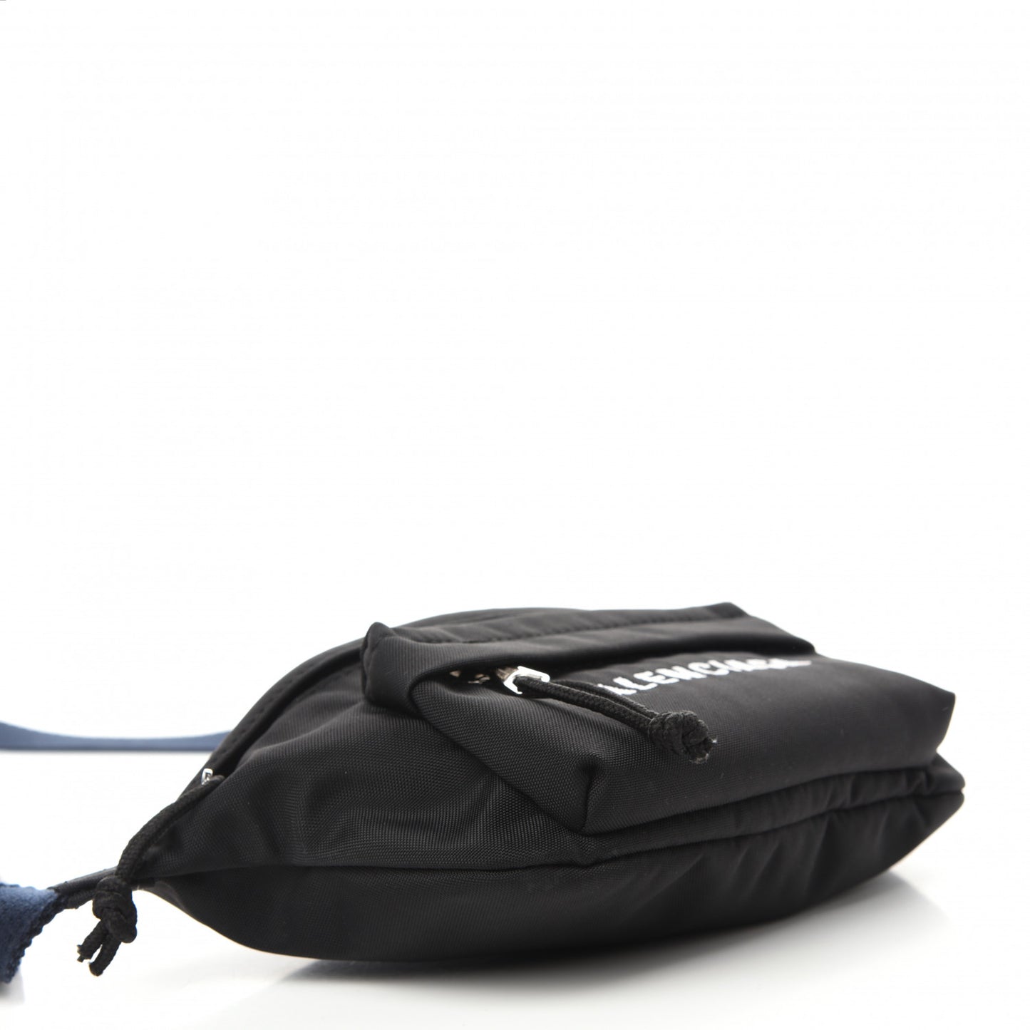 Sport Nylon Logo Embroidered Wheel Belt Bag Black White