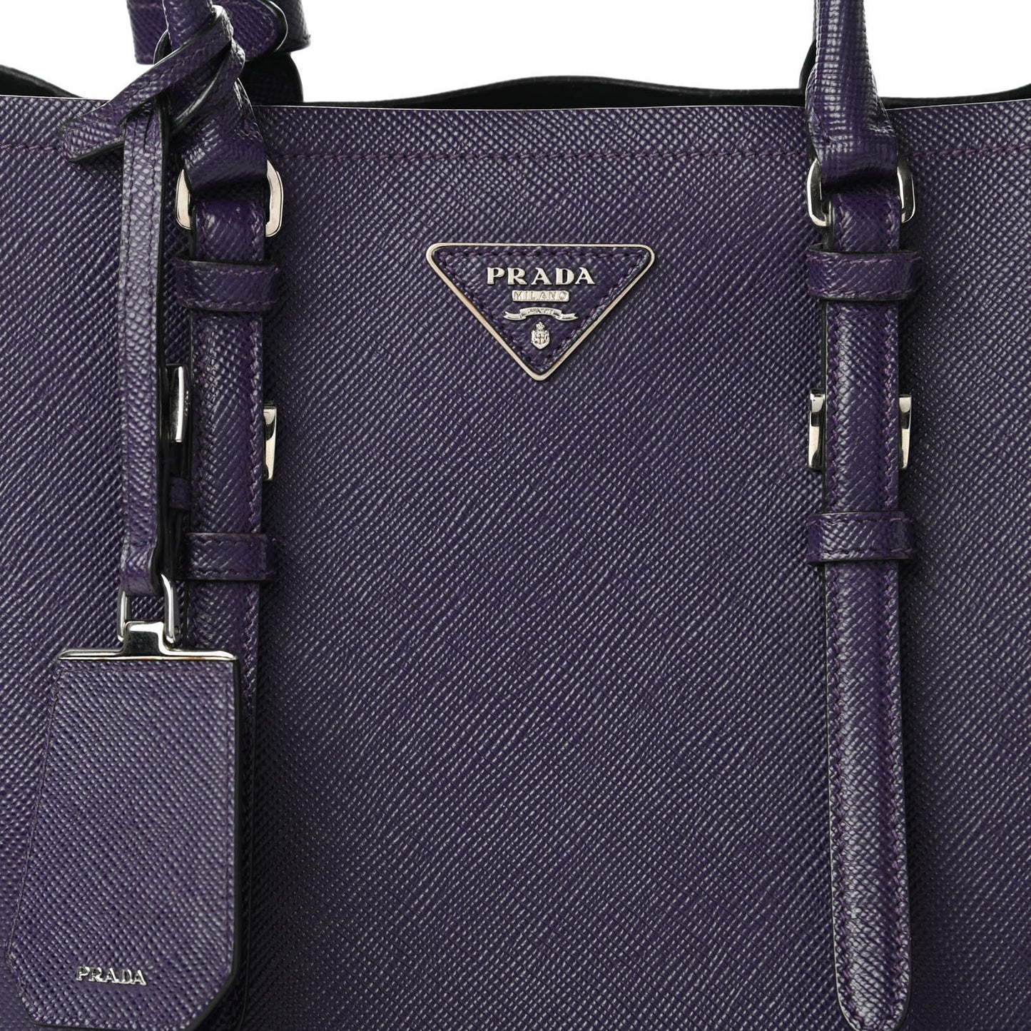 Saffiano Cuir Medium Double Handle Tote Viola