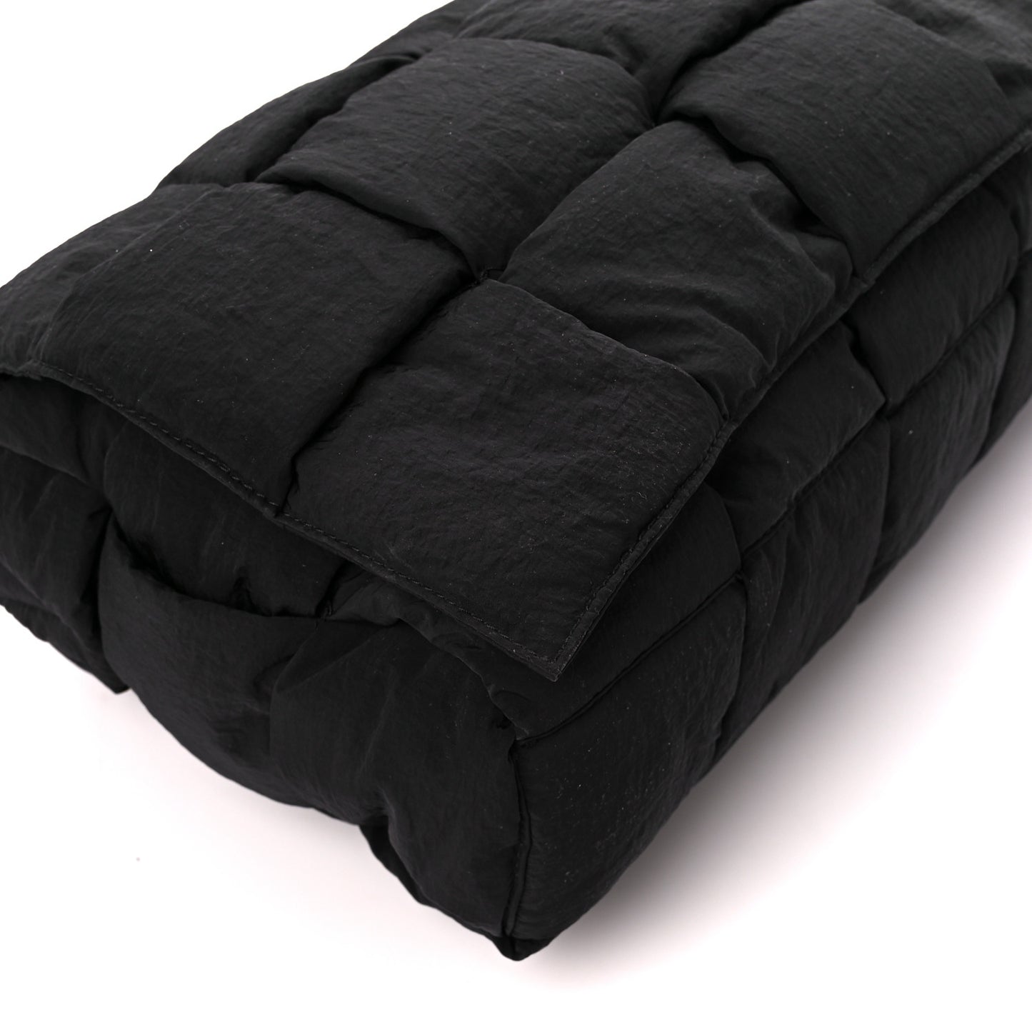 Nylon Intrecciato Padded Tech Maxi Cassette Bag Black