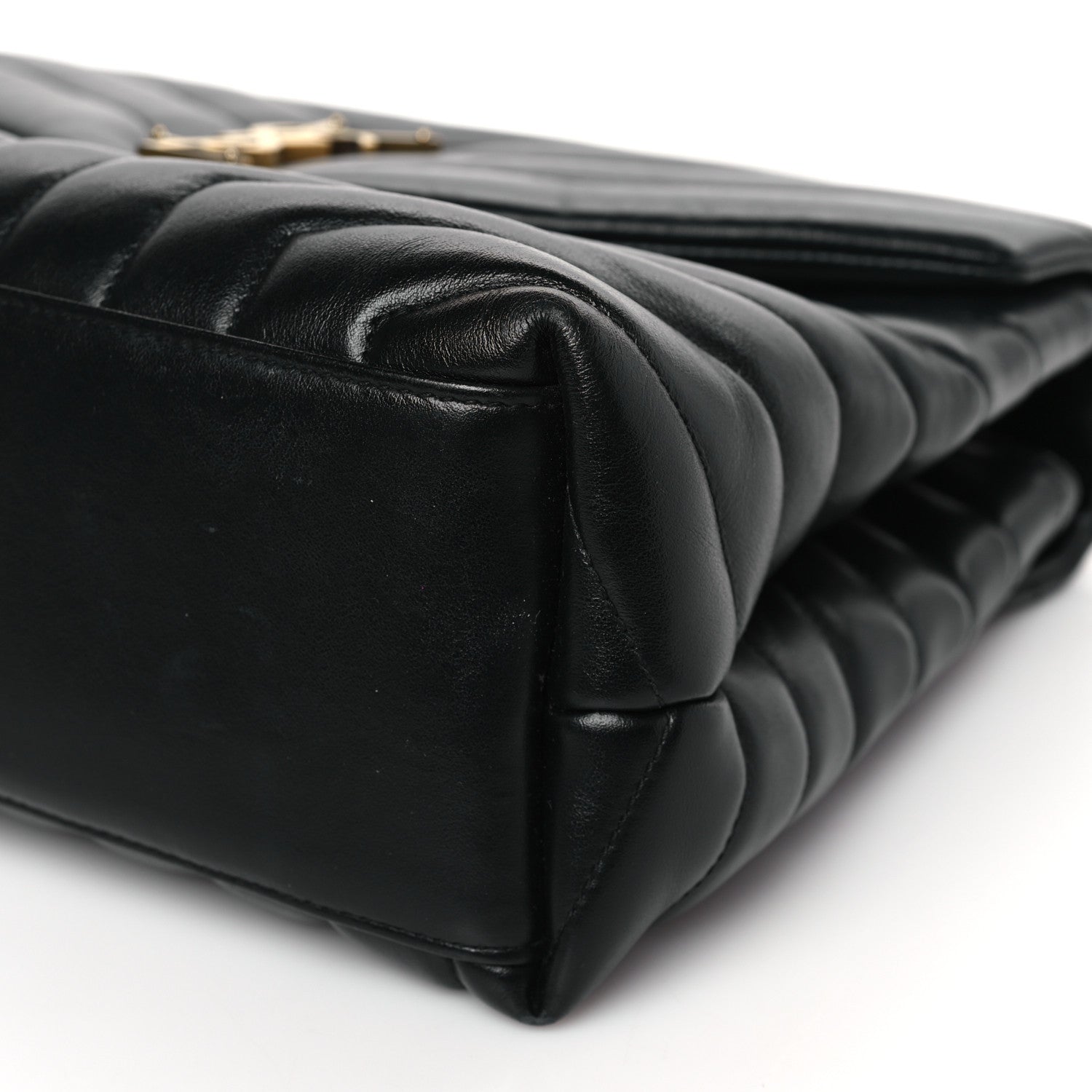 Saint Laurent Calfskin Y Quilted Monogram Medium Loulou Chain Satchel Black 8 of 9