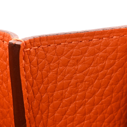 Hermes Taurillon Clemence Halzan 25 Orange 7 of 10