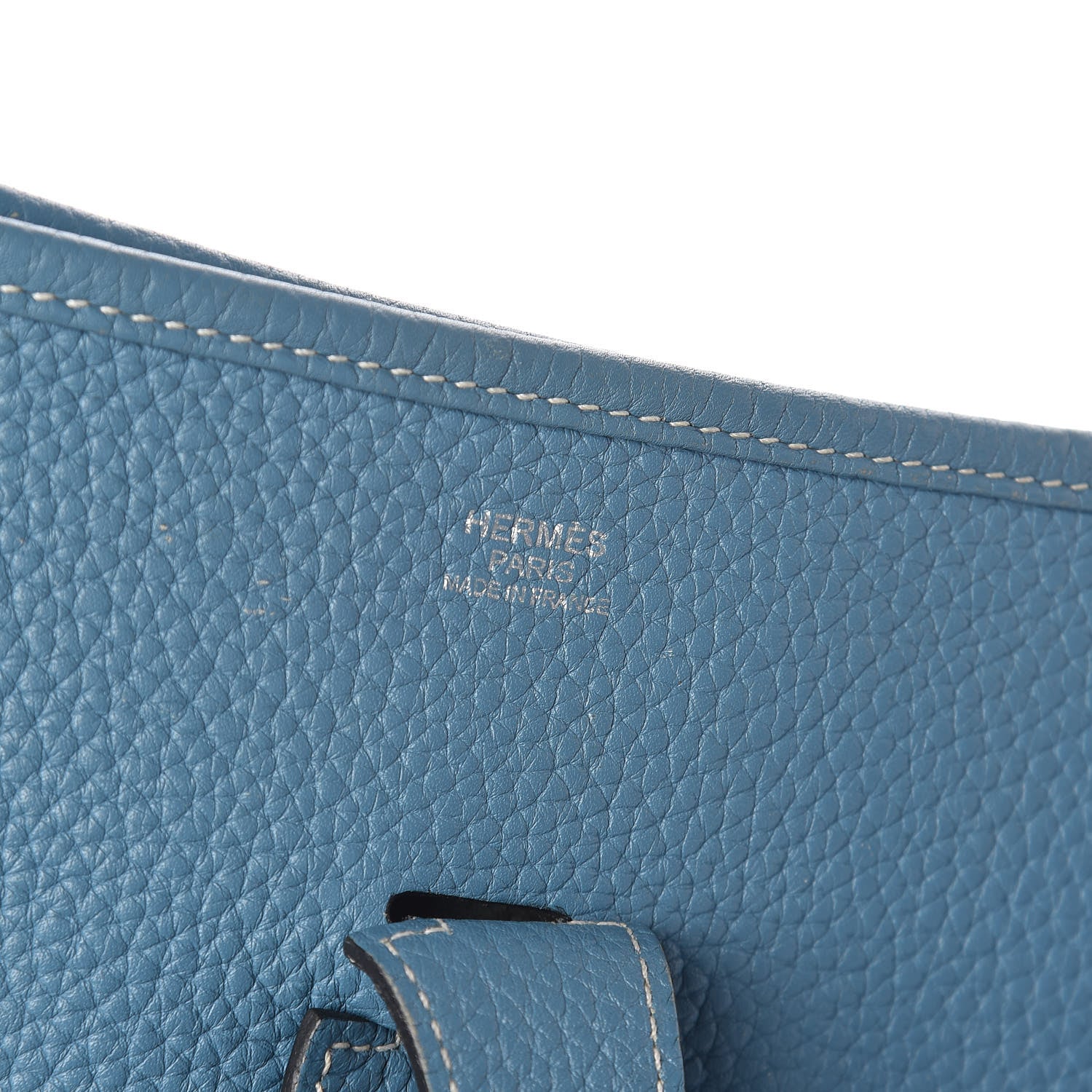 Hermes Taurillon Clemence Evelyne III GM Blue Jean 6 of 15