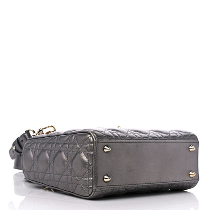 Christian Dior Lambskin Cannage Small My ABCDior Lady Dior Metallic Grey 4 of 11