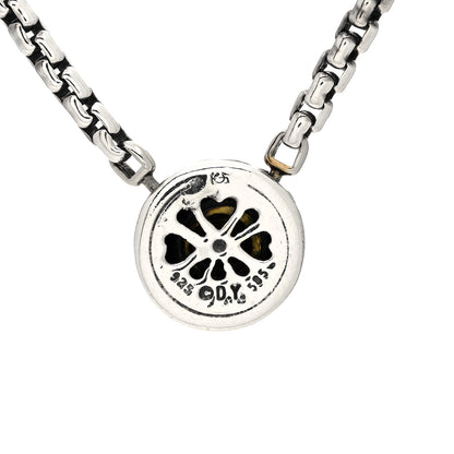David Yurman Sterling Silver 14K Yellow Gold Cookie Pendant Necklace 4 of 4