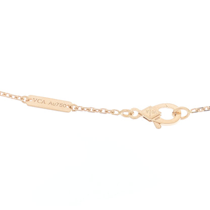 Van Cleef & Arpels 18K Rose Gold Diamond Silver Obsidian Vintage Alhambra Pendant Necklace 5 of 6
