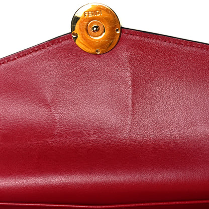 Fendi Vitello Cruise F is Fendi Bi-Color FF 1974 Embossed Continental Envelope Wallet Maya Black Fragola 11 of 11