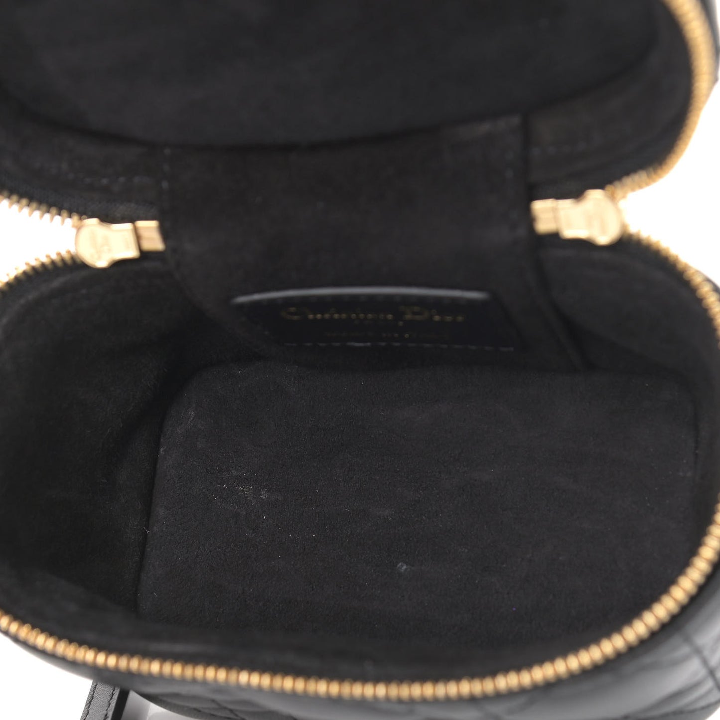 Lambskin Cannage Micro Lady Dior Vanity Case Black