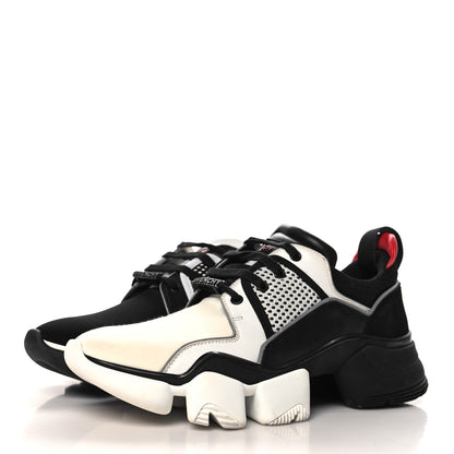 Givenchy Calfskin Neoprene Basket Basse Jaw Sneakers 44 Black White 4 of 9