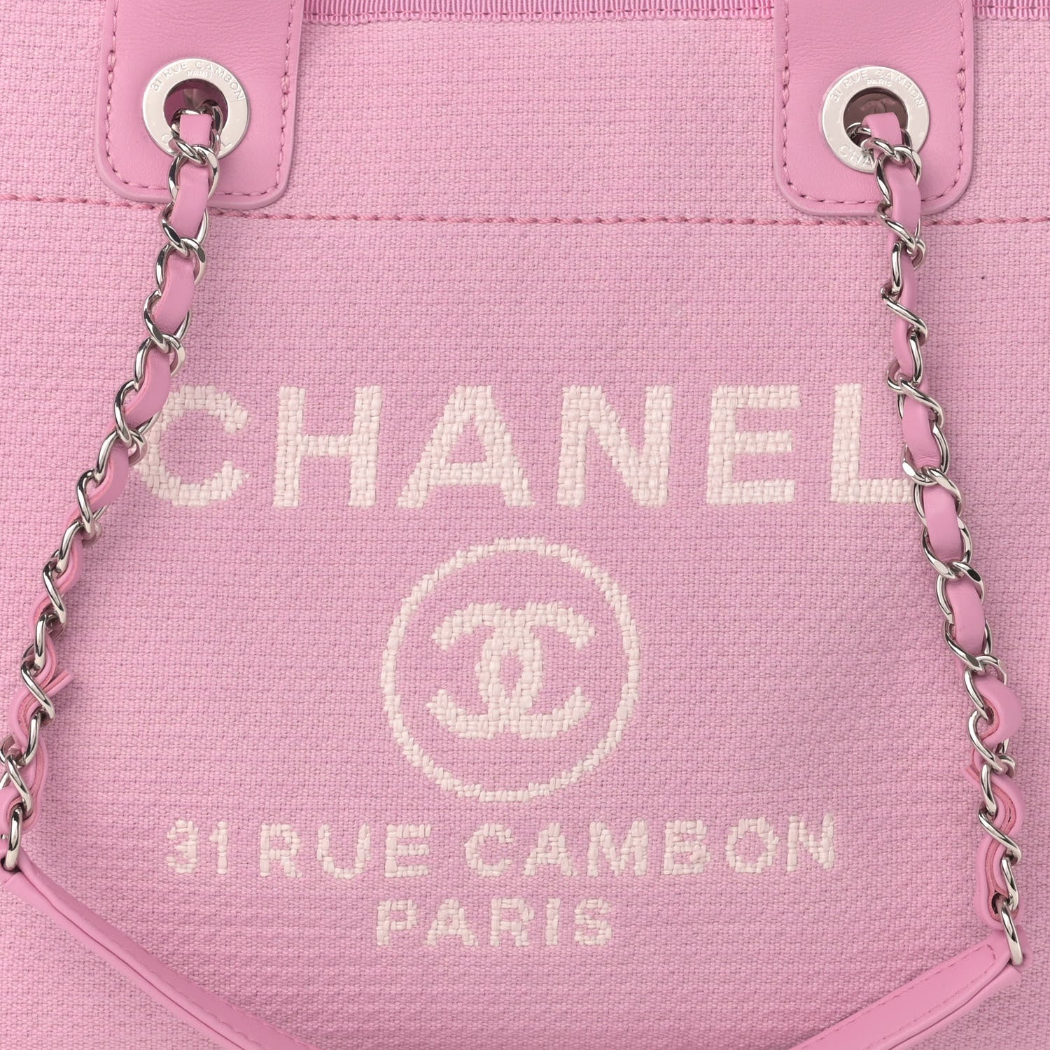 Chanel Mixed Fibers Small Deauville Tote Dark Pink 9 of 11