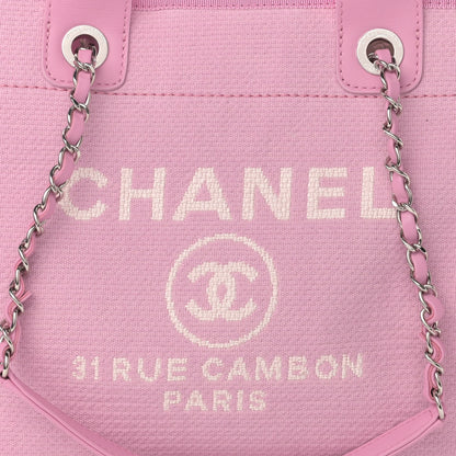 Chanel Mixed Fibers Small Deauville Tote Dark Pink 9 of 11