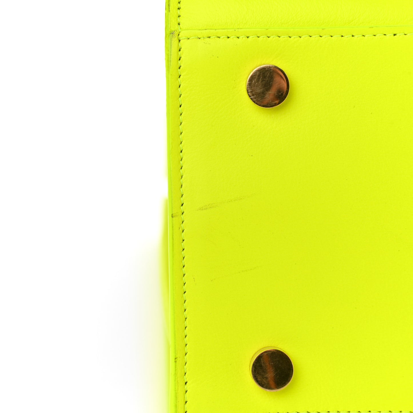 Calfskin Small Sac De Jour Bag Neon Yellow