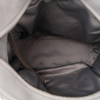 Chanel Calfskin Stitched Bowling Bag Grey 5 of 13