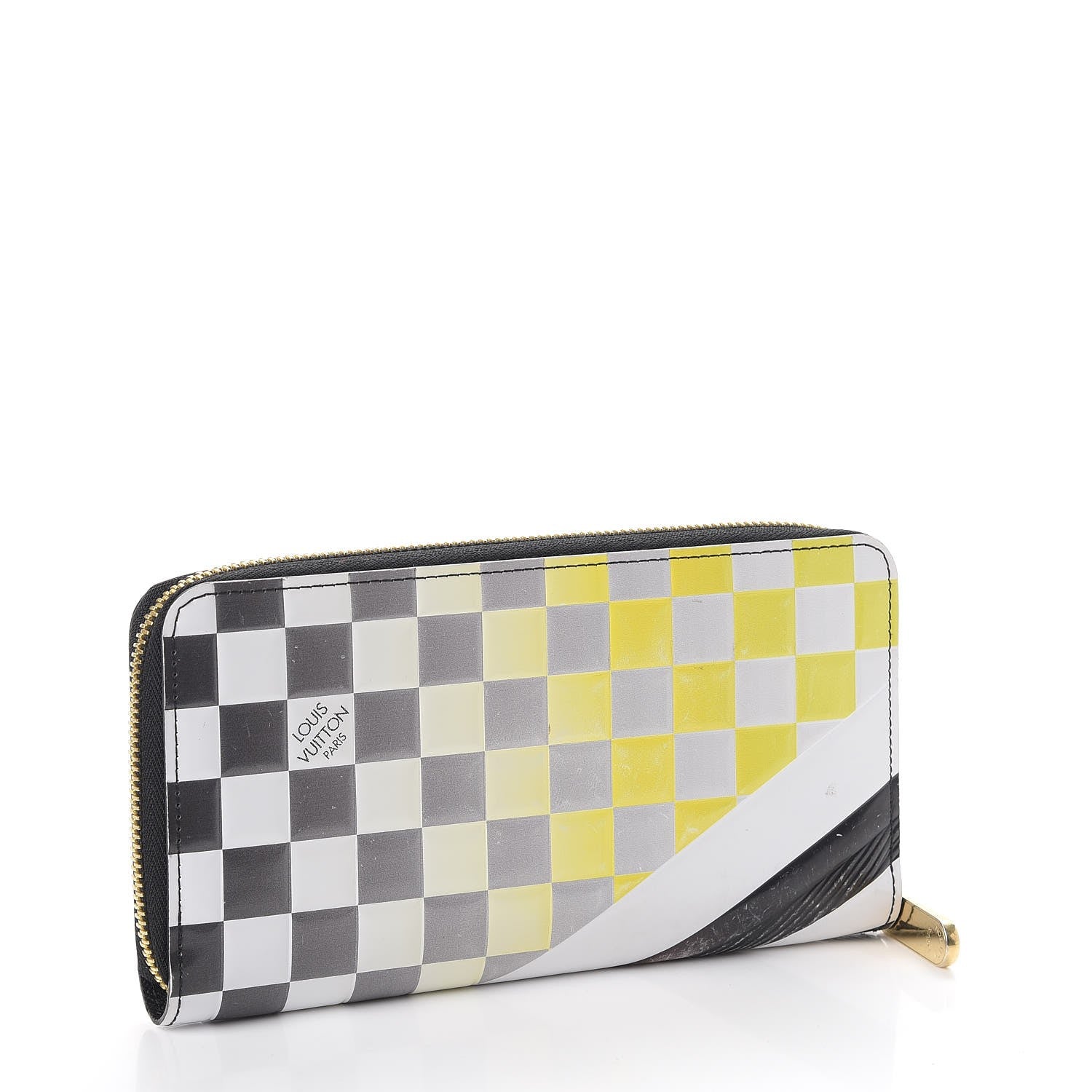 Louis Vuitton Epi Damier Race Zippy Wallet Black Yellow 3 of 10