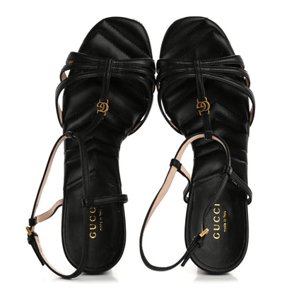 Gucci Nappa Matelasse T-Strap 40mm Sandals 38 Black 2 of 11