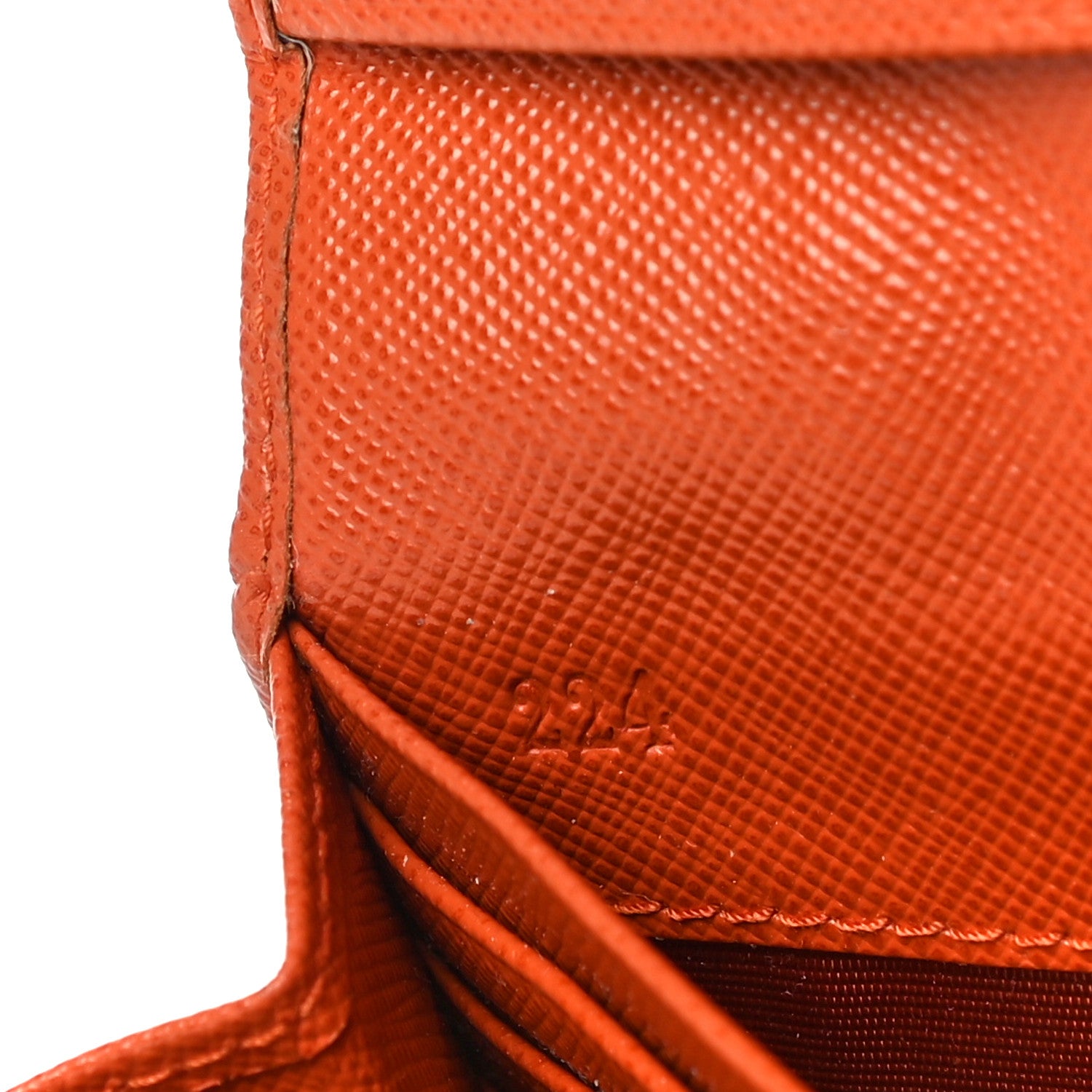 Prada Saffiano Metal Continental Flap Wallet Papaya 7 of 14